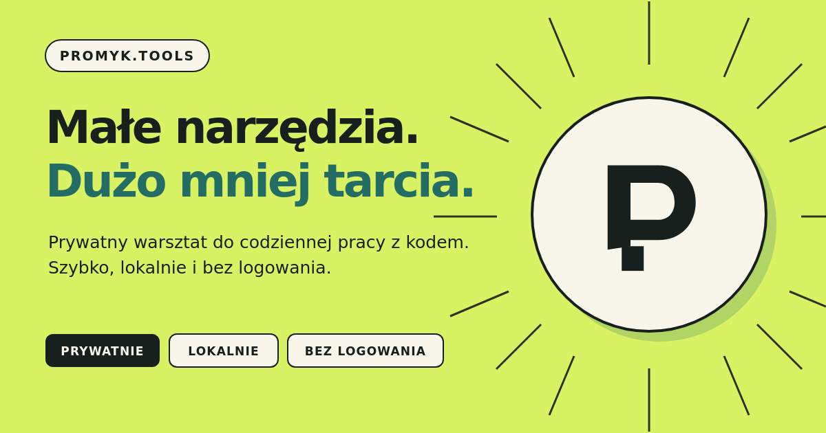 Promyk.tools — zestaw małych narzędzi online dla programistów