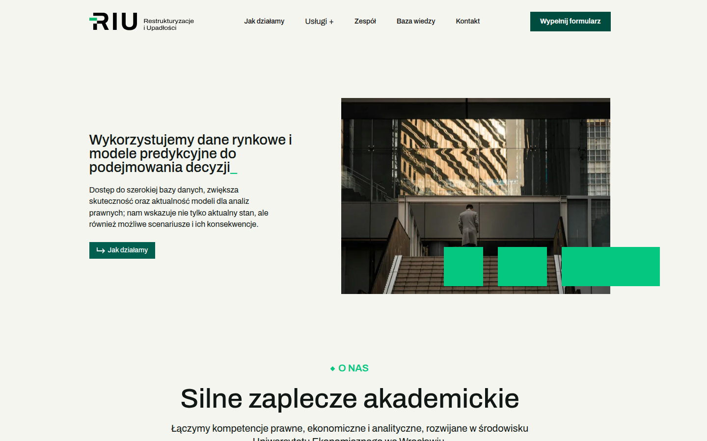 Strona główna RIU z prezentacją podejścia opartego na danych rynkowych
